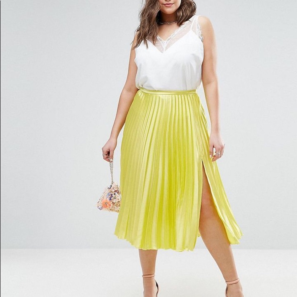 Asos pleated midi skirt with splices